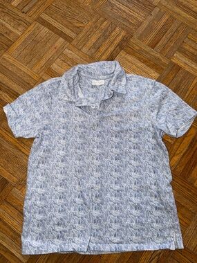 Boys Light Blue Printed Polo Shirt